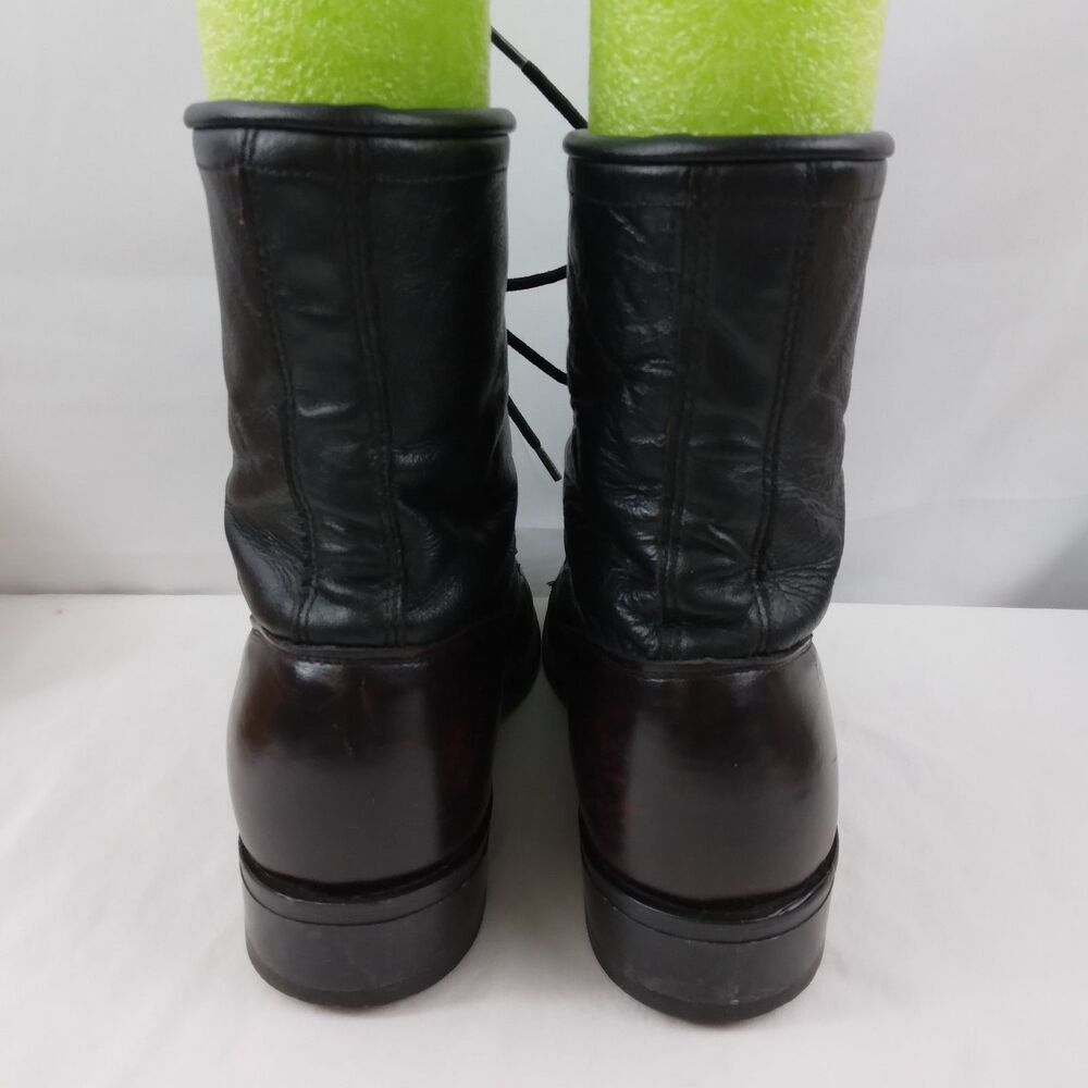 Laredo Kiltie Boots 2-Tone Black Brown Leather Lace Up Steampunk Women's 6.5 M - Picture 11 of 16